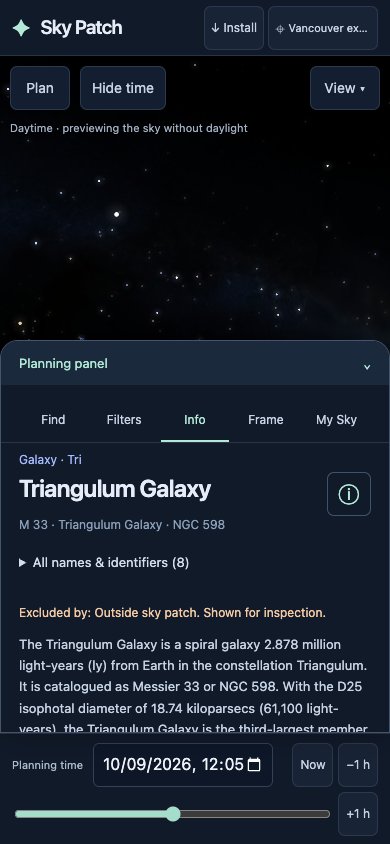Mobile planner with sky above a bottom drawer